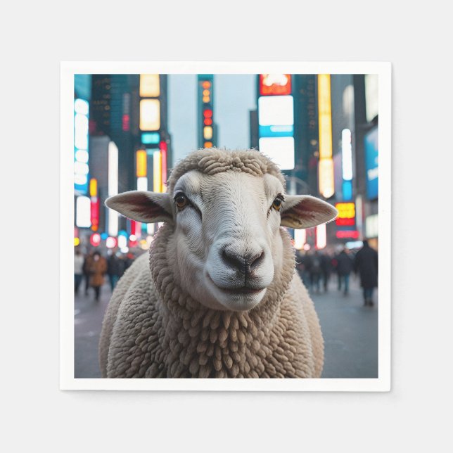 Sheep in Times Square Napkin (Front)