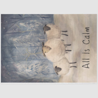 Sheep in Winter Forest Tissue Paper
