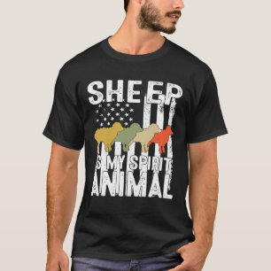Sheep Is My Spirit Animal USA Patriotic American F T-Shirt