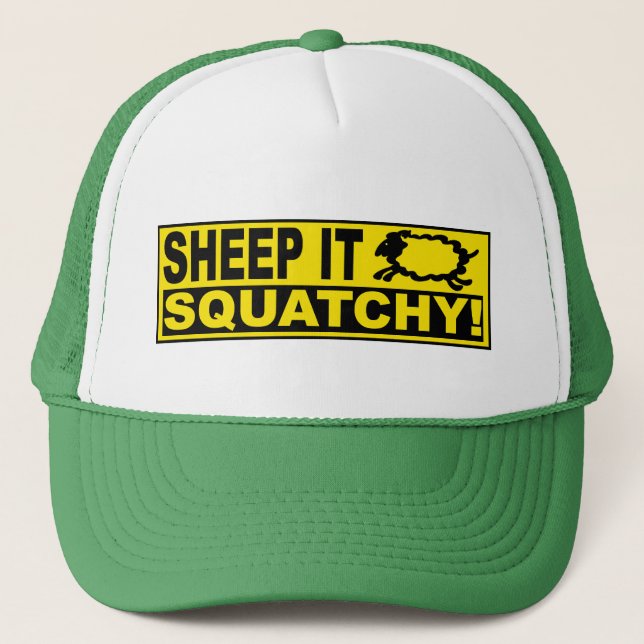 SHEEP IT SQUATCHY! Monsters Mysteries SHEEPSQUATCH Trucker Hat (Front)
