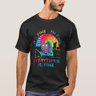 Sheep It's Fine I'm Fine Everything Is Fine Tie Dy T-Shirt