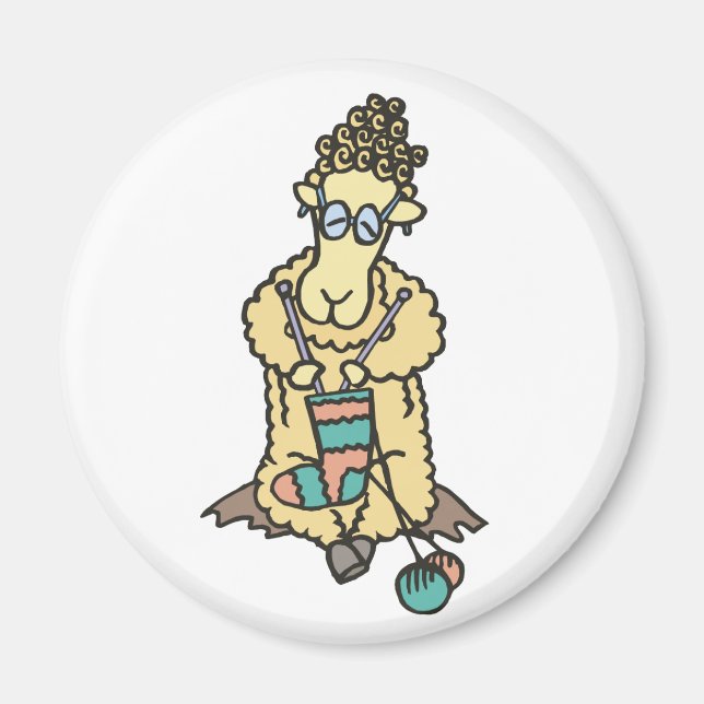 Sheep Knitting Magnet (Front)