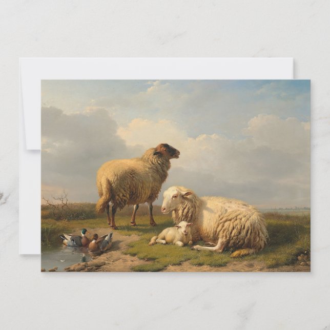 Sheep Lamb and Ducks | Eugène Joseph Verboeckhoven (Front)