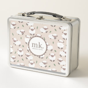 Sheep & Lamb Cute Gender Neutral Kids Metal Lunch Box