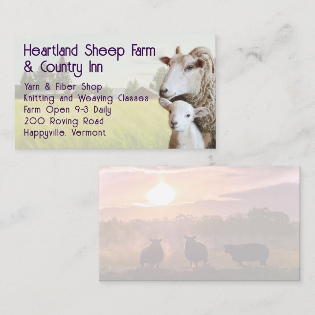 Sheep Lamb Livestock Farmers Business Card (Front/Back)
