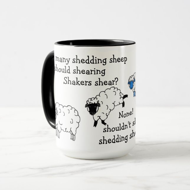 Sheep/Lamb Shearing tongue-twister poem Mug (Front Left)