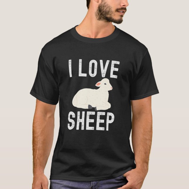 Sheep Lover, I Love Sheep T-Shirt (Front)