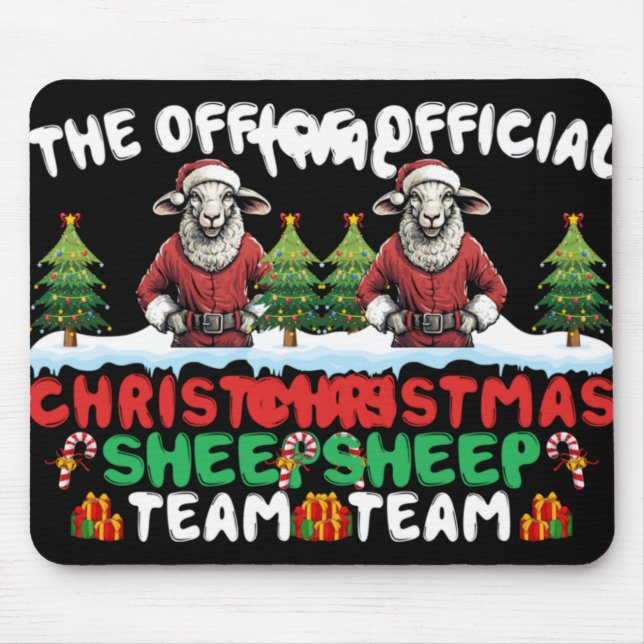 Sheep Lover Xmas Lights Christmas Tree Christmas S Mouse Pad (Front)