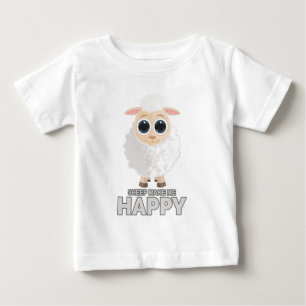 Sheep Make Me Happy Baby T-Shirt