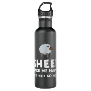 Sheep Make Me Happy Funny Sheep 710 Ml Water Bottle