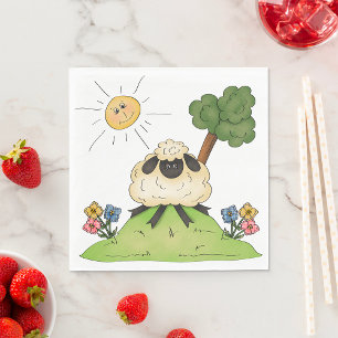 Sheep On A Hill Paper Napkins