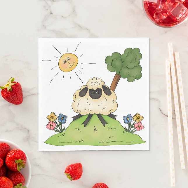 Sheep On A Hill Paper Napkins (Creator Uploaded)
