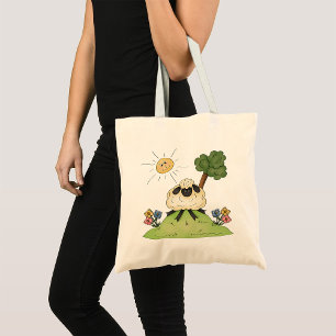 Sheep On A Hill Tote Bag