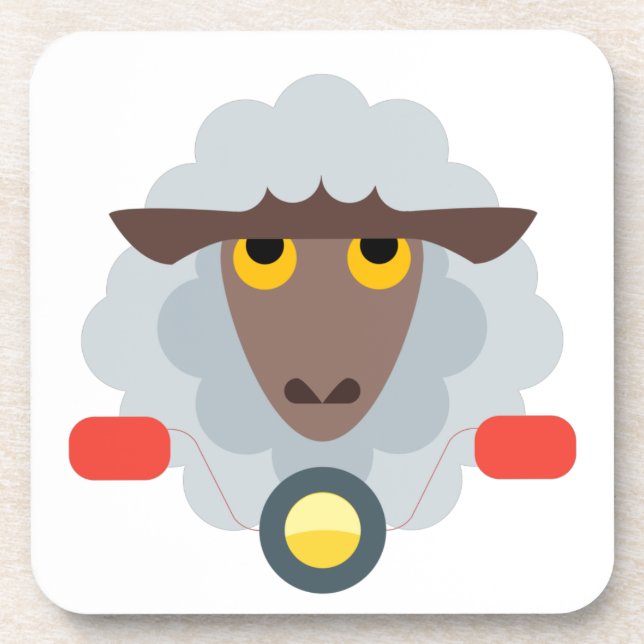 Sheep on Motorcycle Coaster (Front)