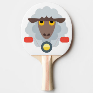 Sheep on Motorcycle Ping Pong Paddle