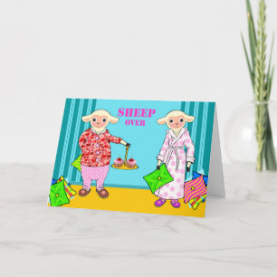 Sheep Over, Sleep Over Party Invitation, Sheep Invitation