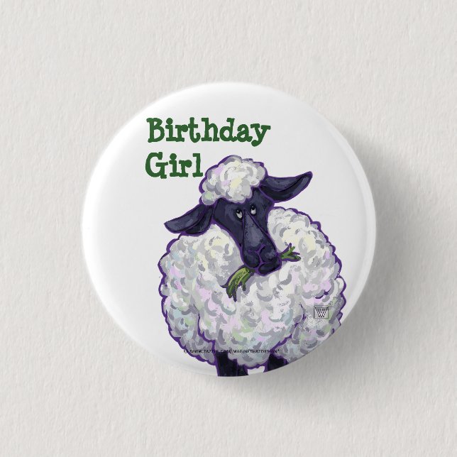 Sheep Party Centre 3 Cm Round Badge (Front)