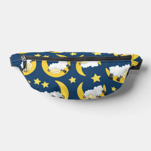 Sheep Pattern, Sleeping Sheep, Moon, Stars Bum Bags