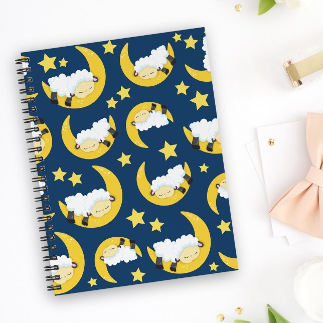 Sheep Pattern, Sleeping Sheep, Moon, Stars Notebook (Creator Uploaded)