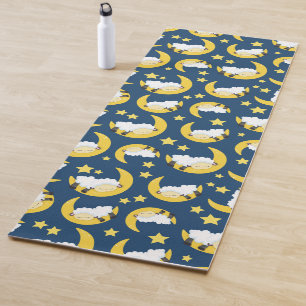 Sheep Pattern, Sleeping Sheep, Moon, Stars Yoga Mat