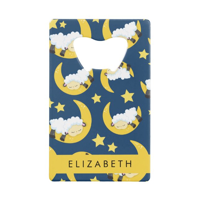 Sheep Pattern, Sleeping Sheep, Moon, Your Name (Front)