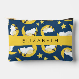 Sheep Pattern, Sleeping Sheep, Moon, Your Name Accessory Pouch