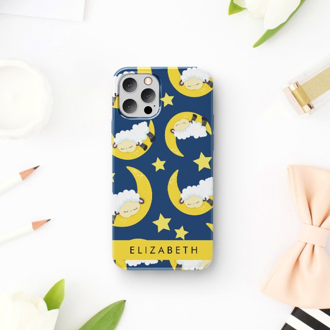 Sheep Pattern, Sleeping Sheep, Moon, Your Name Case-Mate iPhone Case (Creator Uploaded)