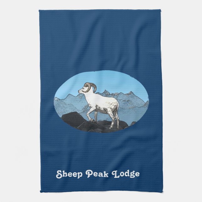 Sheep Peak Lodge Tea Towel (Vertical)