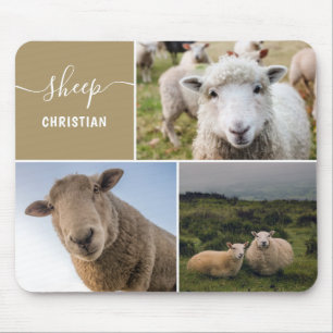 Sheep Photo Collage Custom Mouse Pad