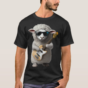 Sheep Playing Electric Guitar Animal Sheep Guita T-Shirt