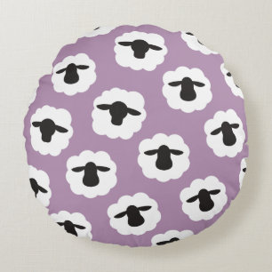 Sheep print / Yarn Fibre Lover {Your Colours} Round Cushion