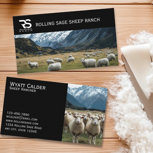 Sheep Ranching – Livestock, Wool Production Business Card (Creator Uploaded)