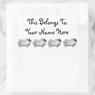Sheep Rectangle Custom Identification Stickers