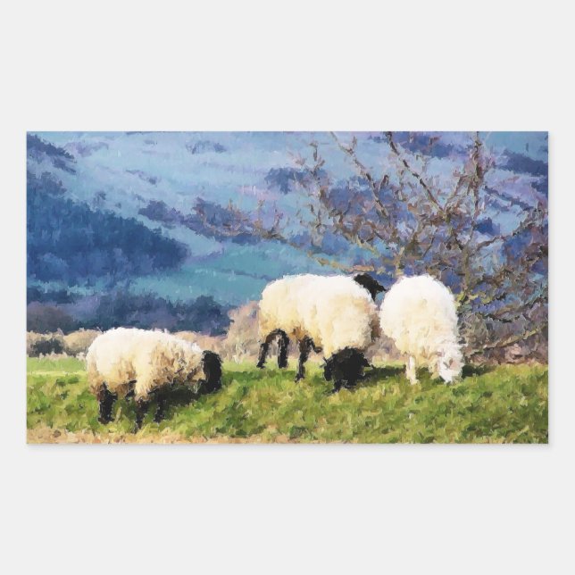 SHEEP RECTANGULAR STICKER (Front)