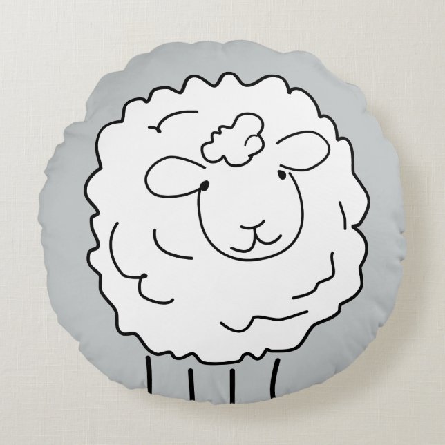 Sheep Round Cushion (Front)