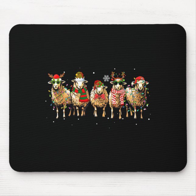 Sheep Santa Xmas Funny Sheep Lover Gift Christmas  Mouse Pad (Front)