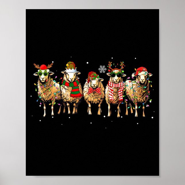 Sheep Santa Xmas Funny Sheep Lover Gift Christmas  Poster (Front)