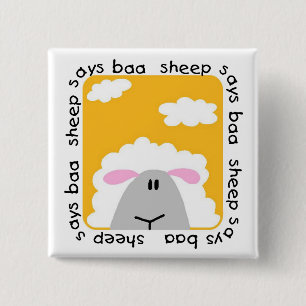 Sheep Says Baa T-shirts and Gifts 15 Cm Square Badge