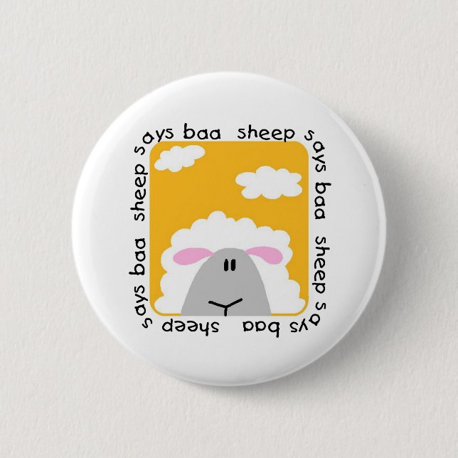 Sheep Says Baa Tshirts and Gifts 6 Cm Round Badge (Front)