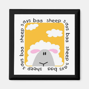Sheep Says Baa Tshirts and Gifts Magnet