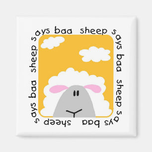 Sheep Says Baa Tshirts and Gifts Magnet