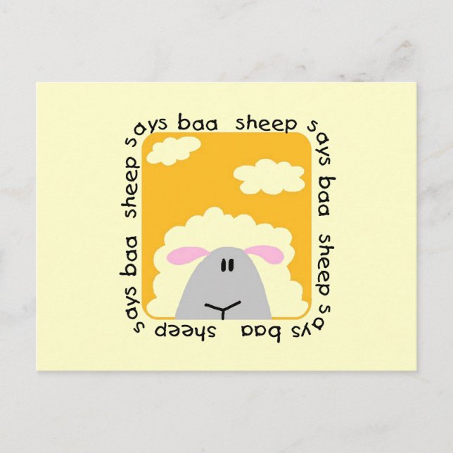 Sheep Says Baa Tshirts and Gifts Postcard (Front)