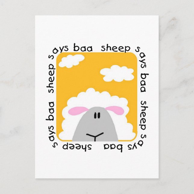 Sheep Says Baa Tshirts and Gifts Postcard (Front)