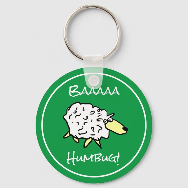 Sheep Says Baaaa Humbug - Christmas Key Ring (Front)