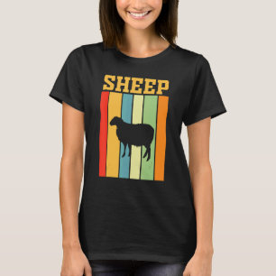 Sheep Shadow Silhouette In Retro Colours T-Shirt