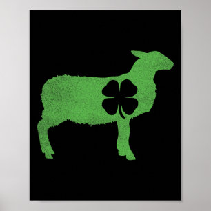 Sheep Shamrock St Patricks Day Irish Saint Paddy's Poster