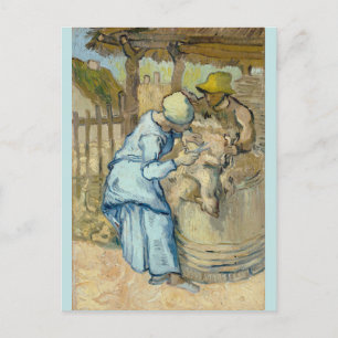 Sheep Shearer after Millet by Vincent Van Gogh Postcard