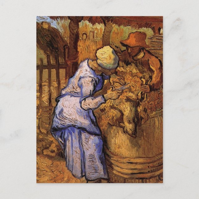 Sheep Shearers (after Millet) by Vincent van Gogh Postcard (Front)
