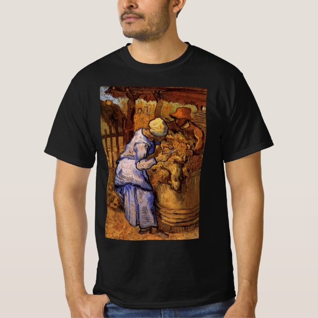 Sheep Shearers (after Millet) by Vincent van Gogh T-Shirt (Front)
