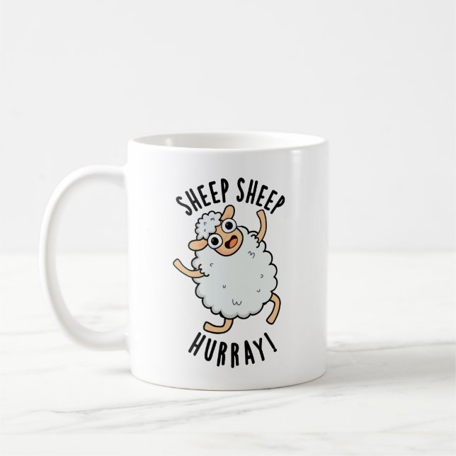 Sheep Sheep Hurray Funny Animal Pun  Coffee Mug (Left)